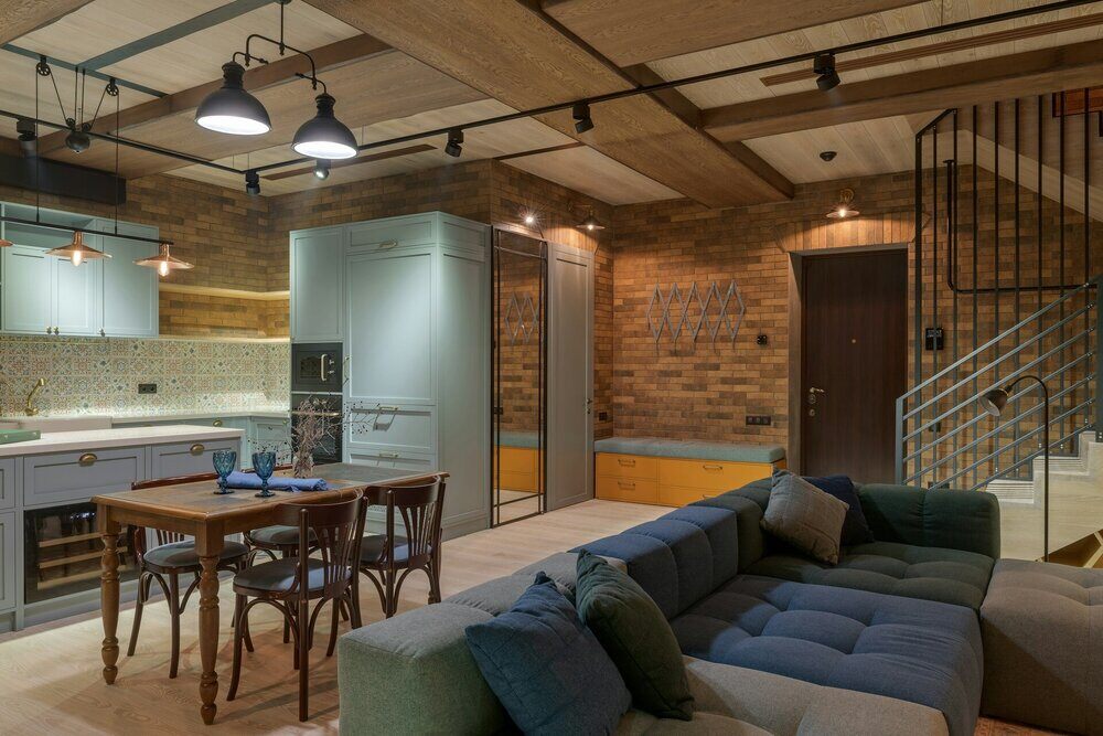 An accessory dwelling unit (ADU) in a finished basement