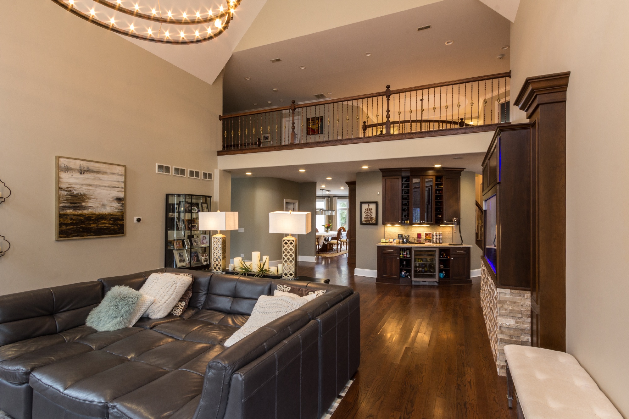 Home living room with floor-to-ceiling windows