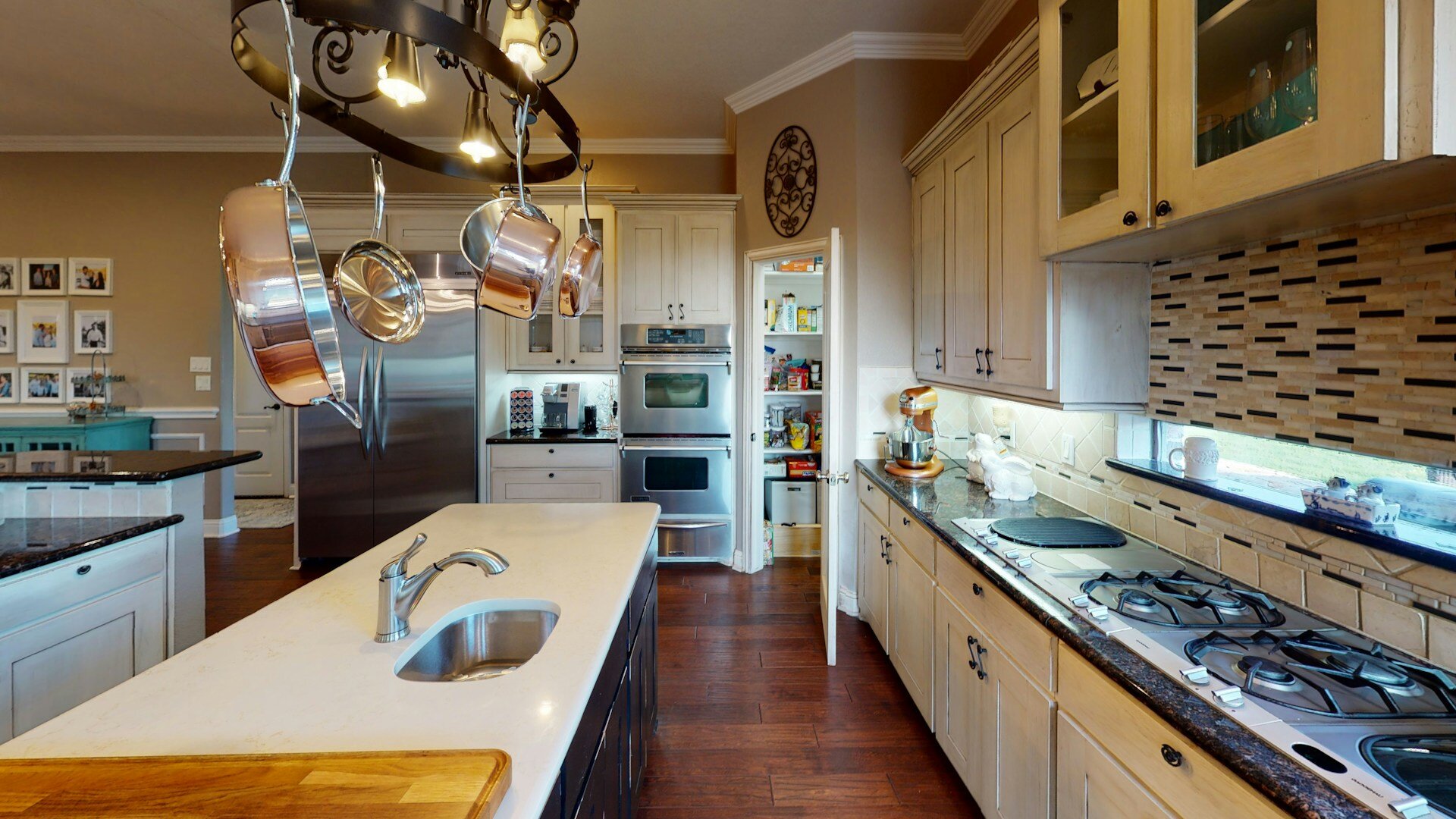 kitchen with corner pantry