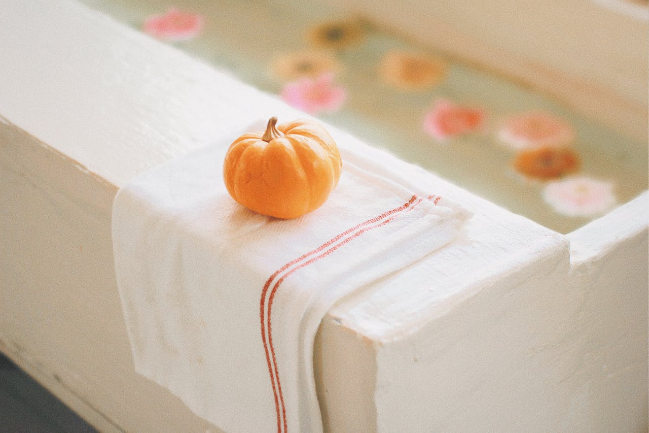 bathroom with pumpkin on town